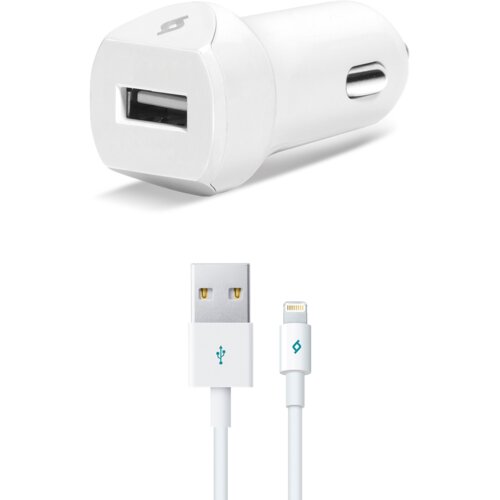 Ttec Autopunjač - Uni 1xUSB - +Lightning cable 1,2m Slike