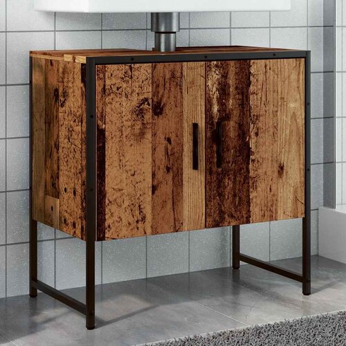 VidaXL Kupaonski ormarić za umivaonik staro drvo 60x33x60 cm Slike