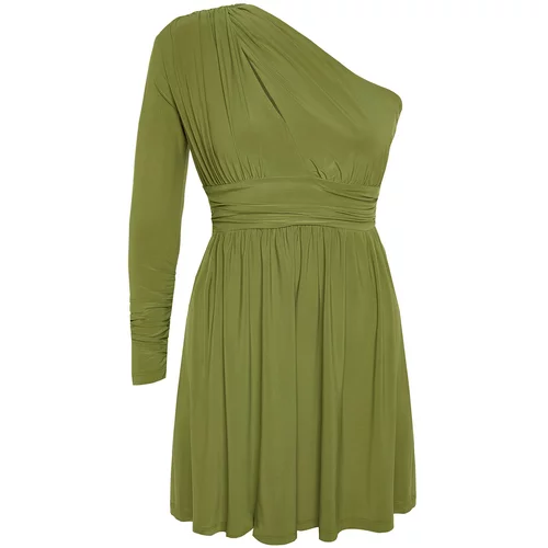 Trendyol Curve Plus Size Dress - Green - Skater