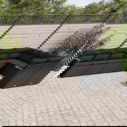 vidaXL 10-dijelni set vrtnih sofa s jastucima crni od poliratana Cijene