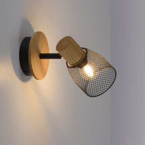 Just LIGHT. 15191-79 - Zidni spot TAMIS 1xE14/10W/230V borovina Slike