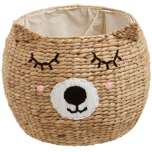 Premier Housewares Otroška škatla za shranjevanje iz vodne hijacinte v naravni barvi ø 49x40 cm Lidi Cat Face – Cene