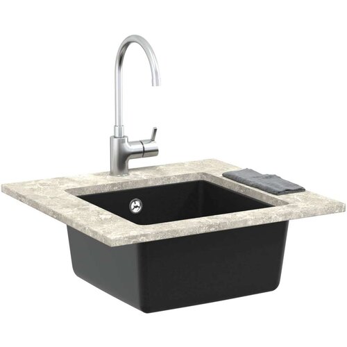  Lavabo - Umivaonik Crna 430 x 460 mm 80% kvarc i 20% smola Slike