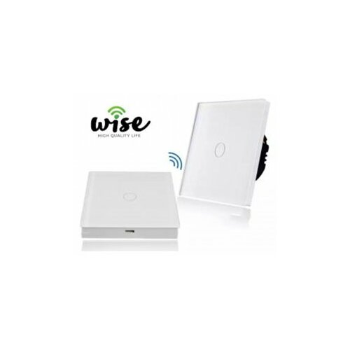 Wise wifi + RF prekidac (naizmenicni) stakleni panel, 1 taster beli WPRF001 Slike