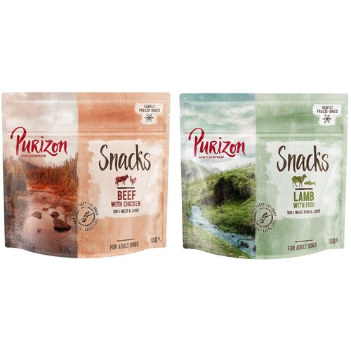  Poskusni miks Purizon Snack - brez žit 2 x 100 g  - Govedina s pi&scaron;čancem / Jagnjetina z ribo Cijene