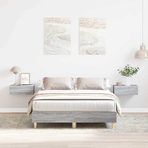 VidaXL Okvir kreveta bez madraca boja hrasta 140x190 cm Slike
