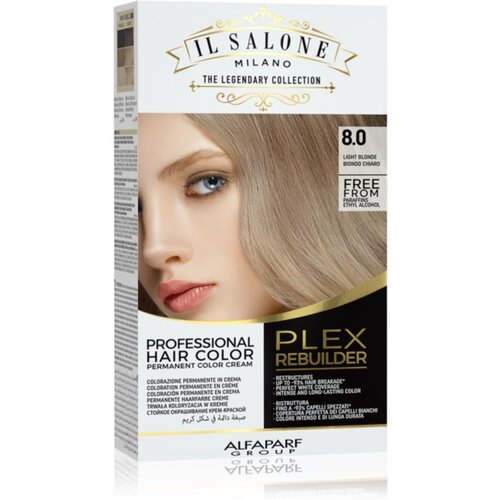 ALFAPARF MILANO Il Salone Milano Plex Rebuilder permanentna barva za lase odtenek 8.0 - Light Blonde 1 kos Slike
