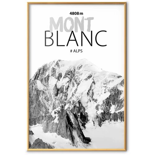  Plakat Mont Blanc 29.7x42 Zlatni okvir Cene