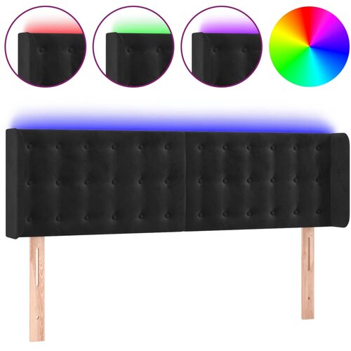 VidaXL LED posteljno vzglavje črno 147x16x78/88 cm žamet, (20794525) Slike