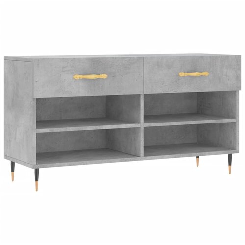 Maison Chic Regal za čevlje - Polica za čevlje betonsko siv 102x35x55 cm inženirski les, (21777204) Slike