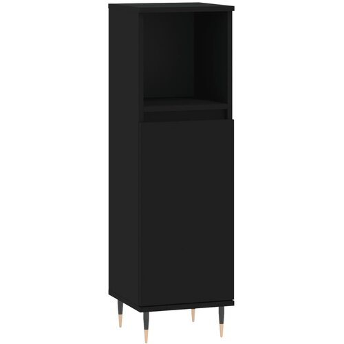 Maison Chic Kopalniška omarica - Kopalniški kabinet črna 30x30x100 cm inženirski les, (21794766) Cene