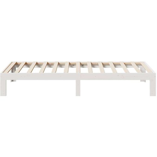 VidaXL Okvir kreveta bez madraca bijeli 90 x 200 cm masivna borovina Slike
