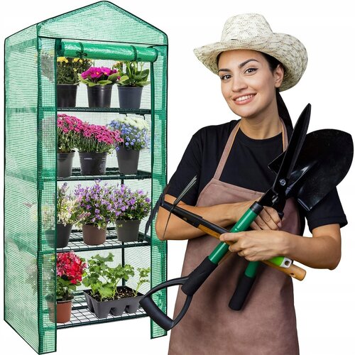 springos MINI VRTNI RASTLINJAK za BALKON BALKONSKA polica FOLIJA 4 POLICE 160x70x50, (21632304) Cene