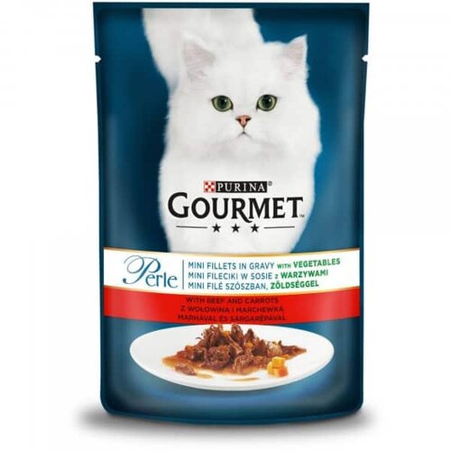 Purina gourmet perle vlažna hrana za mačke govedina 85 g Slike
