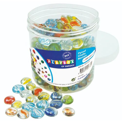 Playbox Set prozirnih staklenih kamenčića, 200 komada Cene