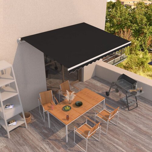 VidaXL Ročno zložljiva tenda 450x350 cm antracitna Slike
