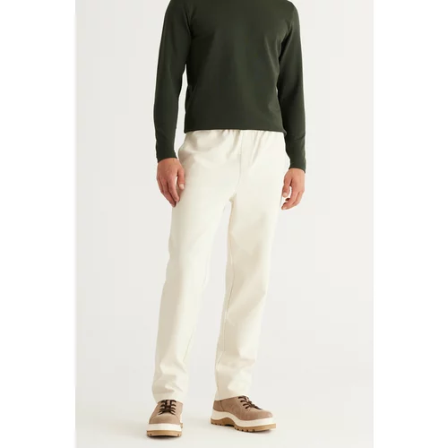 AC&Co / Altınyıldız Classics Men's Beige Standard Fit Normal Cut Cotton Cotton Jogger Pants with Tie Waist Side Pockets, Knitted Pants