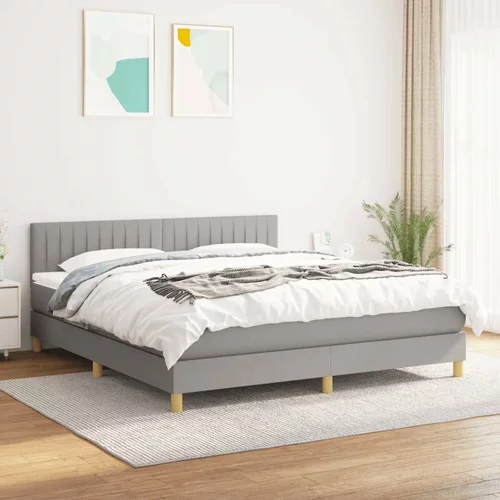  Box spring postelja z vzmetnico svetlo siva 180x200 cm blago, (20846862)
