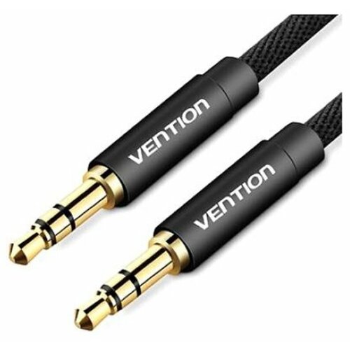 Vention 3.5mm m-m audio kabl, 2m, crni, platneni, metalni konektor (bagbh) Slike