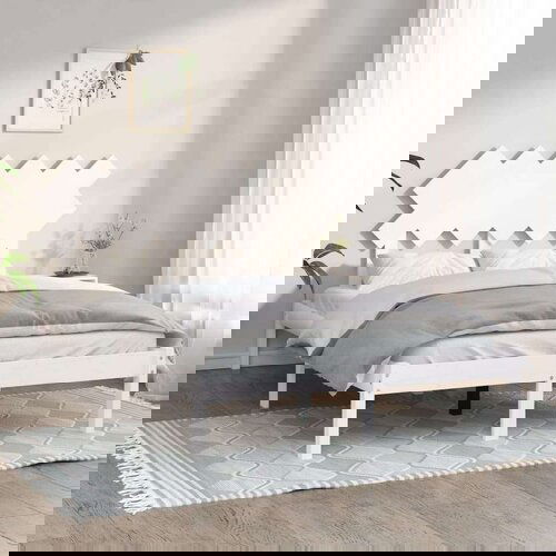  Posteljni okvir bel 120x190 cm 4FT trden les, (20907119) Cene