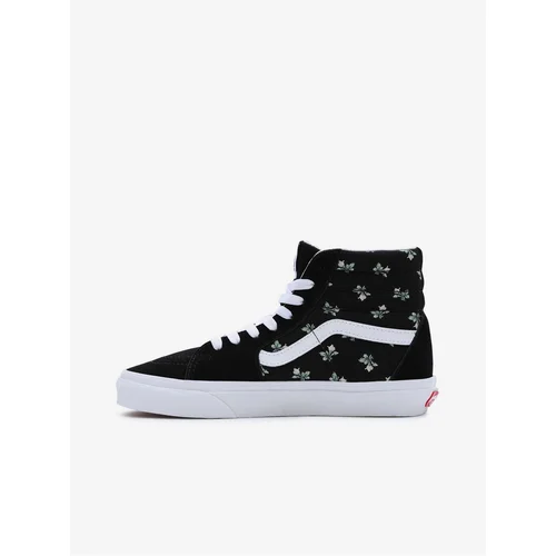 Vans Black Womens Floral Ankle Sneakers with Suede Details V - Women