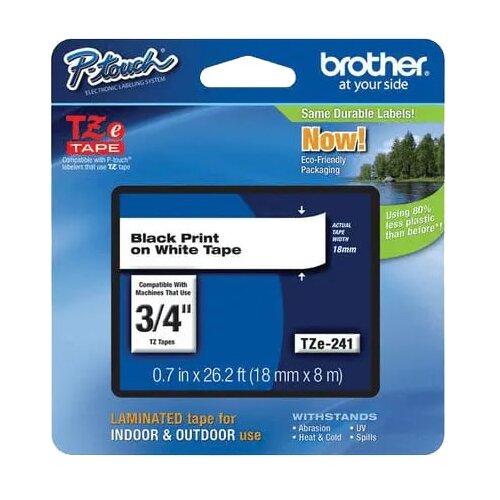Brother &amp;quot;TZe-241 traka crna na belo 18mm&amp;quot; Slike