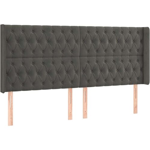  Uzglavlje s u&amp;scaron;ima tamnosivo 183x16x118/128 cm bar&amp;scaron;unasti Slike