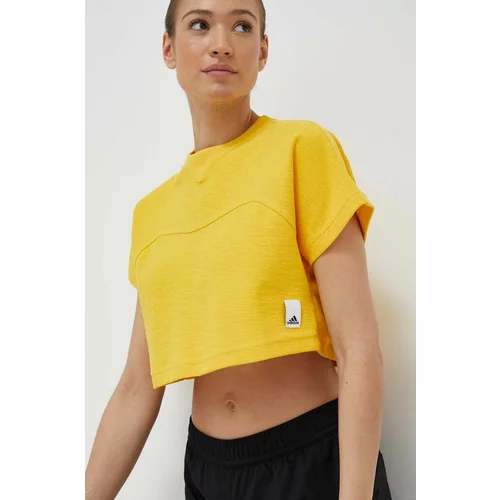 Adidas Bombažna kratka majica rumena barva