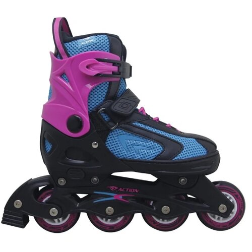 Action Roler L (40-43) PVC ABEC-5 PU TOČKIĆI Crno-Tirkiz-Ljubičasti Cene