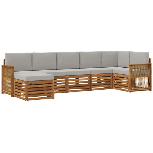 vidaXL Kotna sedežna garnitura z blazino 6 pcs Naravna in svetlo siva, (5000283383) Cene