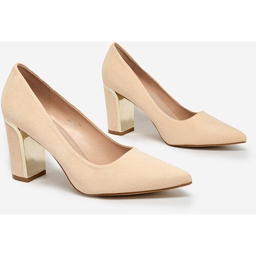 Resti Beige women's eco suede post pumps Afrogosa Cijene