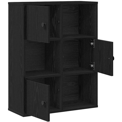  Regal za knjige crni hrasta 60x24x76,5 cm od konstruiranog drva Slike