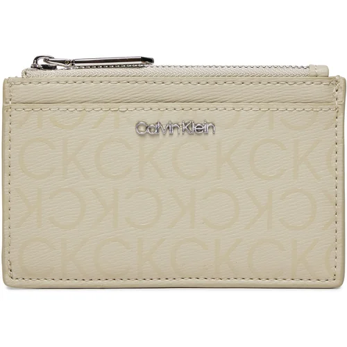 Calvin Klein Majhna ženska denarnica Ck Must Lg Cardholder_Epi Mono K60K611935 Stoney Beige Epi Mono PEA