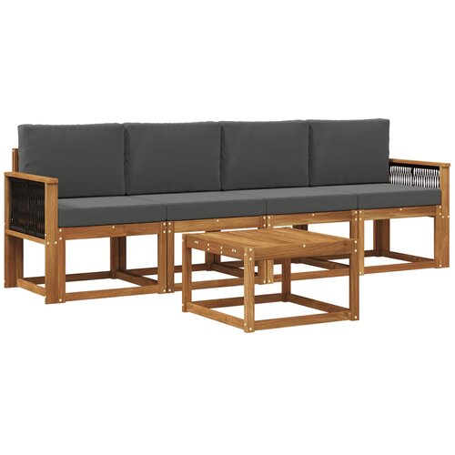 vidaXL Zunanja garnitura za sedenje 4 pcs Naravna in antracitna, (5000282240) Cene