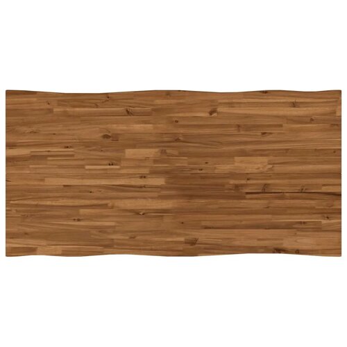  Stol za blagovanje s prirodnim rubom 160 x 80 x 75 cm Prirodna - Prirodna i crna 160 x 80 x 75 cm Živi rub Slike