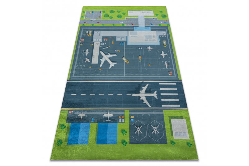 RugsX BAMBINO 46990 pralna preproga Mesto, ulice za otroke protizdrsna - zelena / siva 120x170 cm, (5000175136) Cene