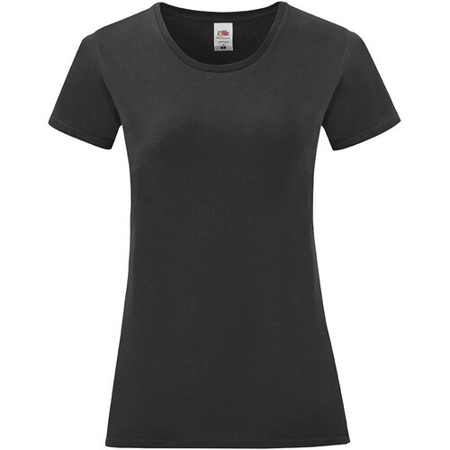 Fruit Of The Loom Iconic Black Women's T-shirt in combed cotton Slike