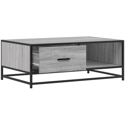  Stolić za kavu siva boja hrasta 90x57x35 cm od drva i metala Slike