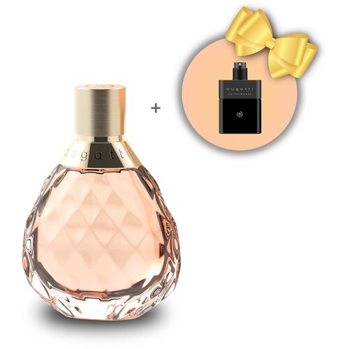 Bugatti ženski parfem felicita apricot, 60ml + poklon performance edt intense black man, 100ml Slike