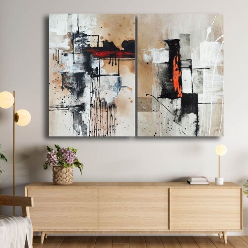 WALLXPERT 2P70100C004 Multicolor Decorative Canvas Painting (2 Pieces) Cene