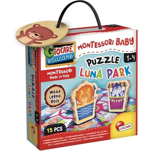 Lisciani Montessori Wood baby puzzle luna park