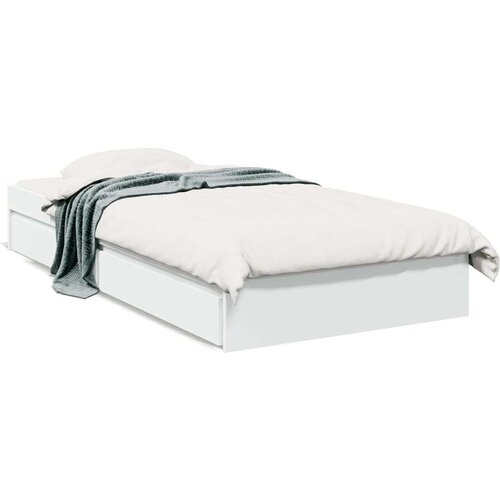 VidaXL Okvir kreveta s ladicama bijeli 90 x 200 cm konstruirano drvo Slike