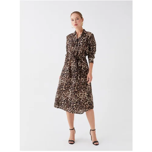 LC Waikiki Women's Patterned Long Sleeve Shirt Dress