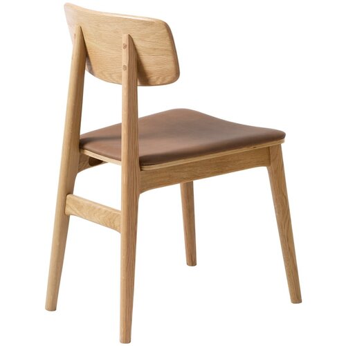 Unique Furniture Jedilni stol iz umetnega usnja v konjak rjavi in naravni barvi Livo &amp;ndash; Slike