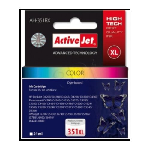 Activejet komplet barvnih črnil HP CB338 351XL Cene