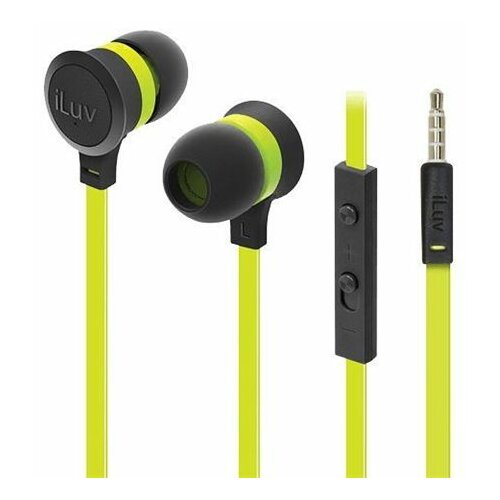 Iluv (IEP336GRNN) neon sound stereo earphones with microphone green-black Slike