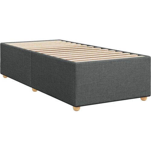 VidaXL Krevet s oprugama i madracem tamnosivi 100 x 200 cm od tkanine Slike