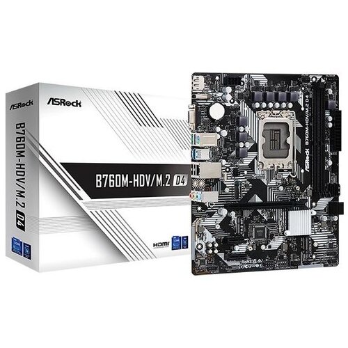 AsRock MB B760-HDV/M.2B760, LGA1700, 2xDDR5, 2xM.24xSATA,RAID,HDMI,DP,VGA,MicroATX, White Cijene
