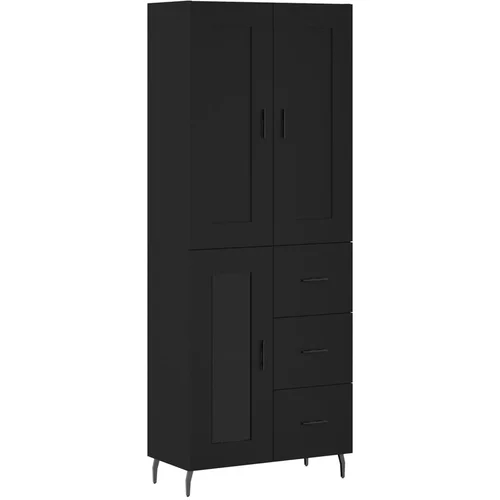MAISON CHIC Visoka Komoda - Predalnik črna 69,5x34x180 cm inženirski les, (21717213)