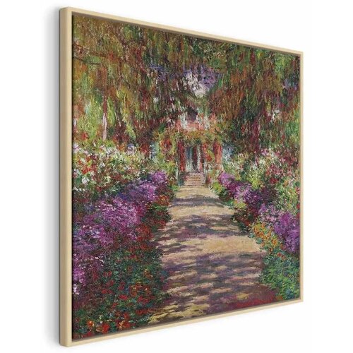  Slika - Claude Monet &ndash; A Pathway in Monet\'s Garden 80x80 U prirodnom drvenom okviru Cijene
